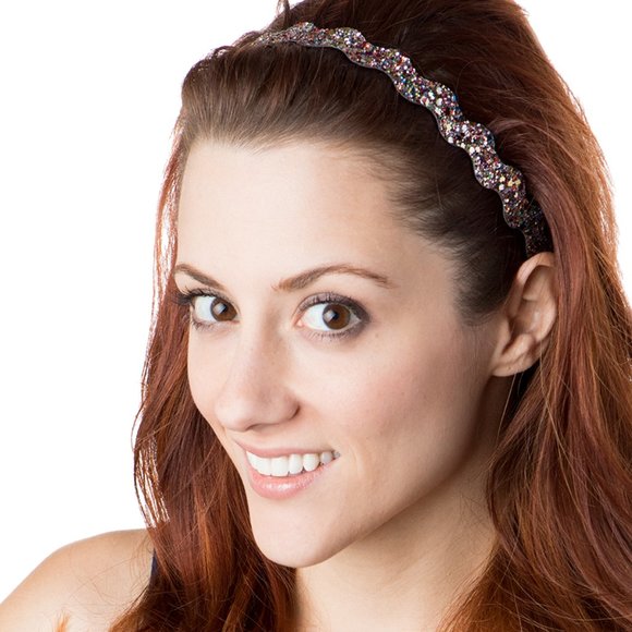 Hipsy Gift 10-Pack Bling Glitter Adjustable No Slip Wave Pastel Headbands main image 7